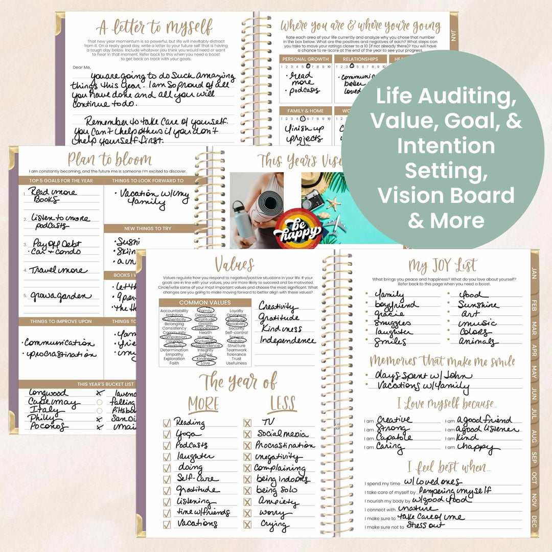 2026 Hard Cover Planner, 5.5" x 8.25", Linen, Purple