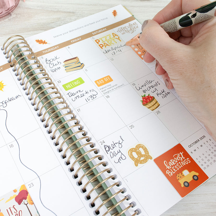 2026 Hard Cover Planner, 5.5" x 8.25", Linen, Purple