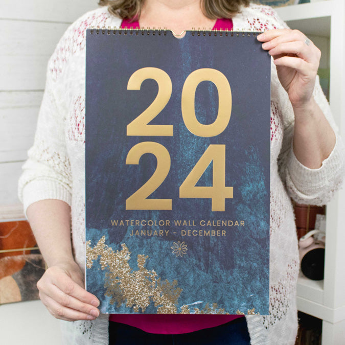 2024 Hanging Calendar, 11" x 17", Watercolor
