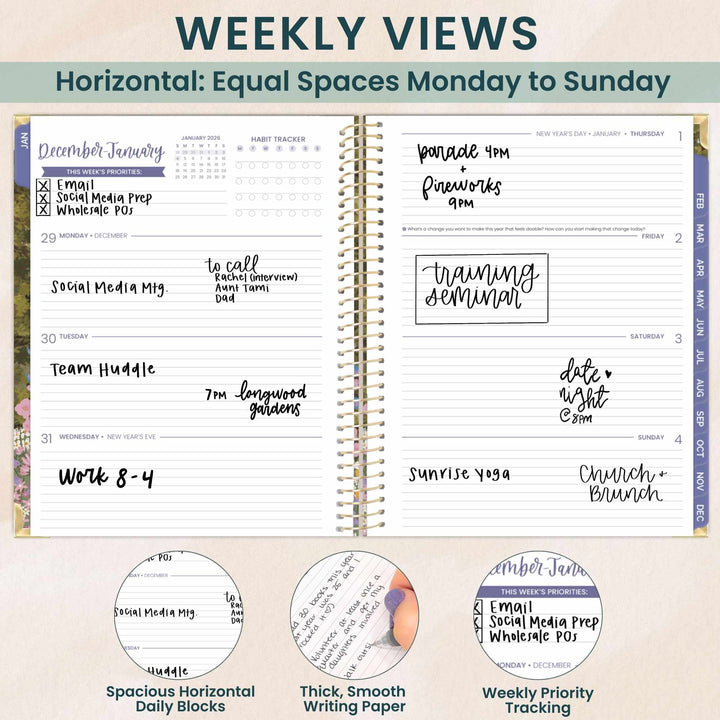2026 Hard Cover Planner, 8.5" x 11", Wildflower Mountainside
