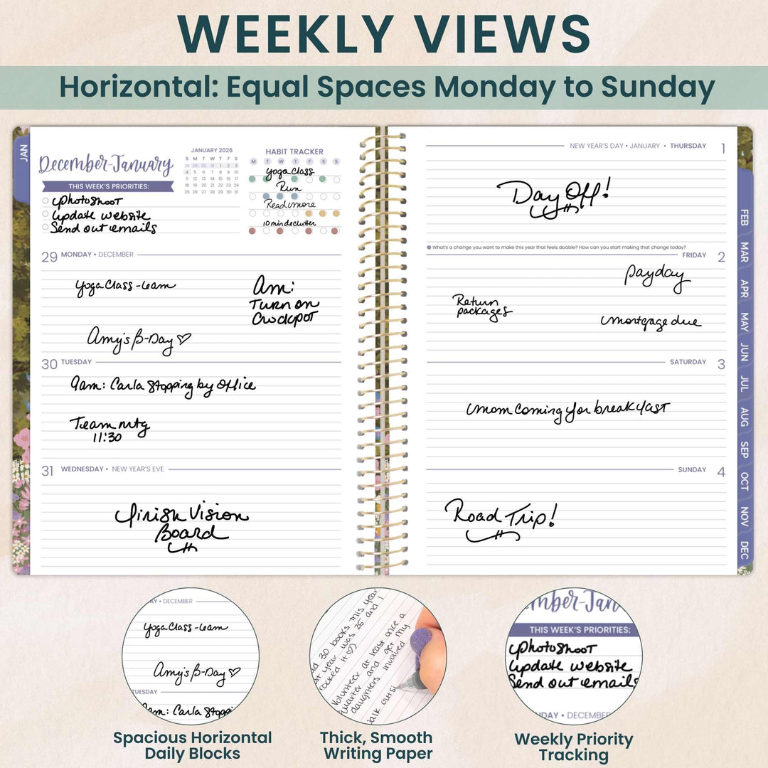 2026 Soft Cover Planner, 8.5" x 11", Wildflower Mountainside