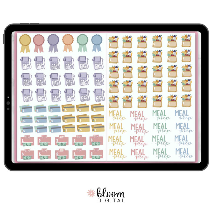 Digital Planner Stickers, Budget V2