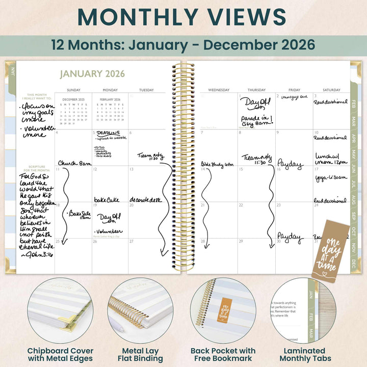 2026 bloom x Cleerely Stated Planner, 7.5" x 9", Year of Miracles