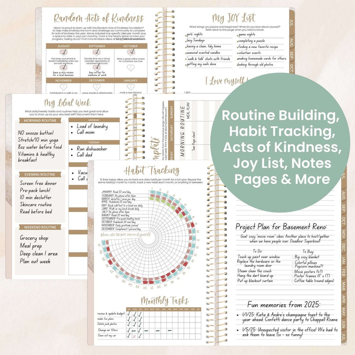 2025-26 Soft Cover Planner, 5.5" x 8.25", Brushed Beige