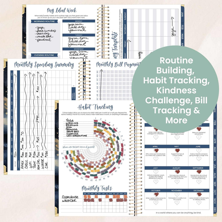 2026 Hard Cover Planner, 5.5" x 8.25", Midnight Sky