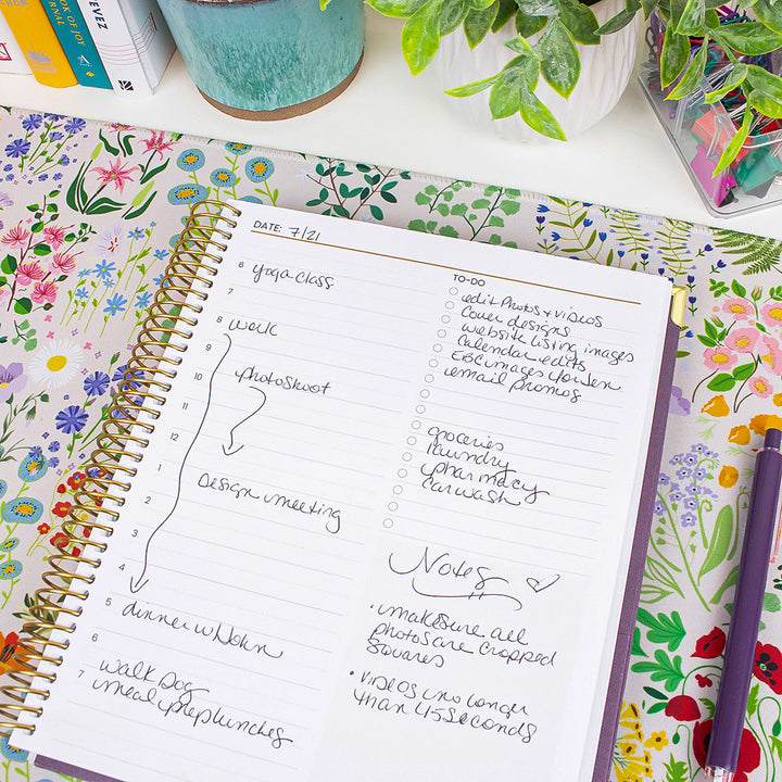 6-Month Undated Daily To-Do Planner, 7” x 9”, Purple Linen
