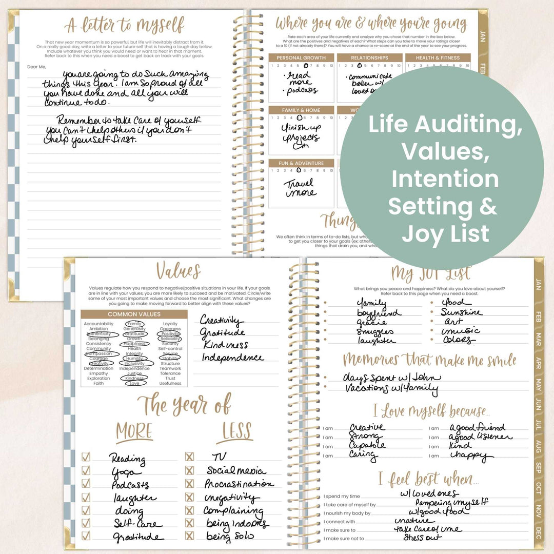 2026 Hard Cover Planner, 8.5" x 11", Checkered