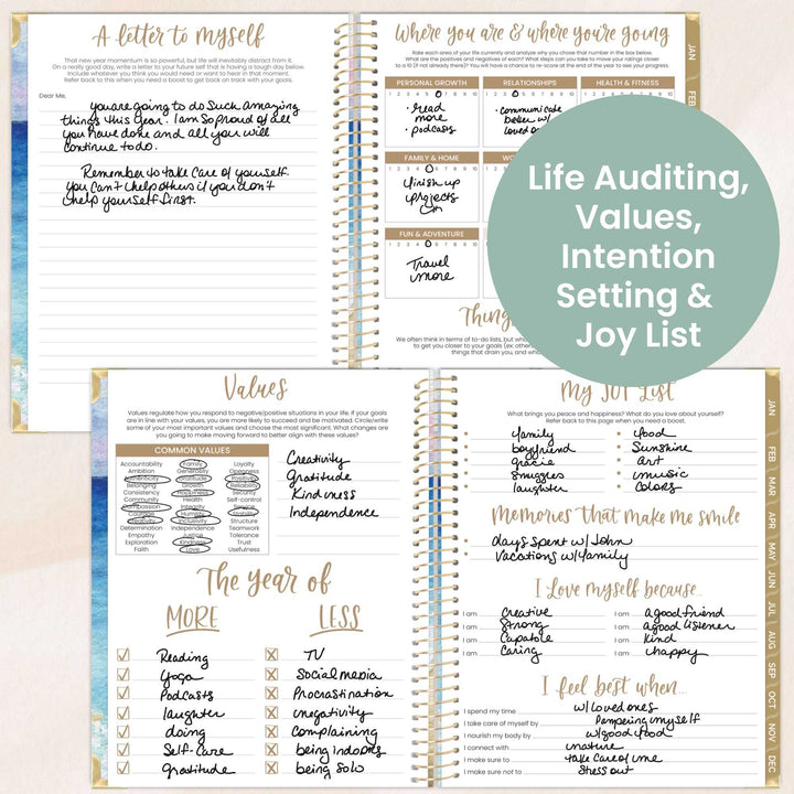 2026 Hard Cover Planner, 8.5" x 11", Coastal Calm