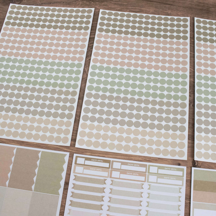Planner Stickers, Color Coding Pack, Aesthetic Boho
