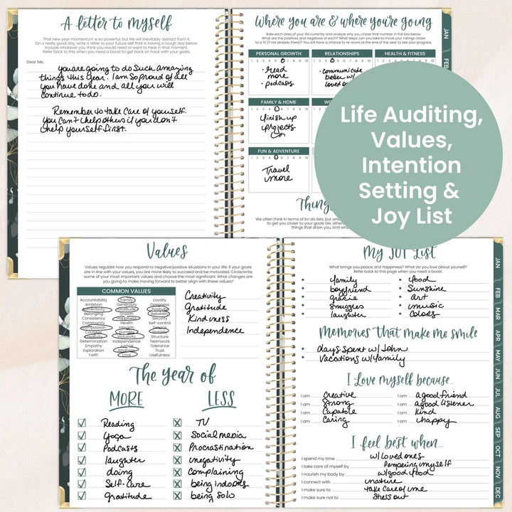 2026 Hard Cover Planner, 8.5" x 11", Eucalyptus, Green