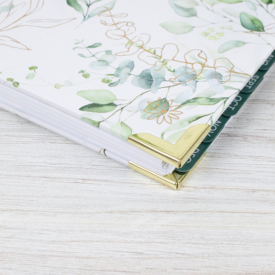 2026 Hard Cover Planner, 5.5" x 8.25", Eucalyptus, White