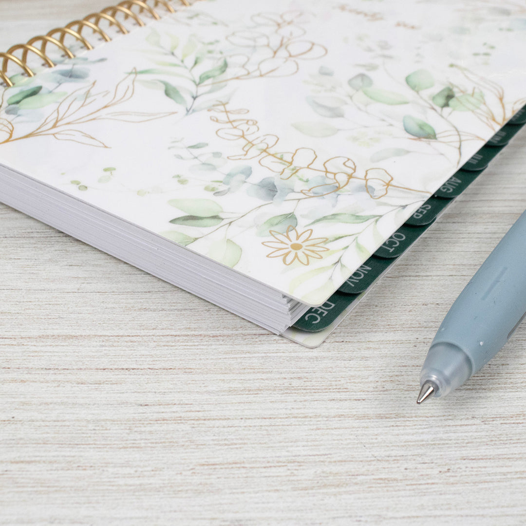 2026 Soft Cover Planner, 4" x 6", Eucalyptus, White