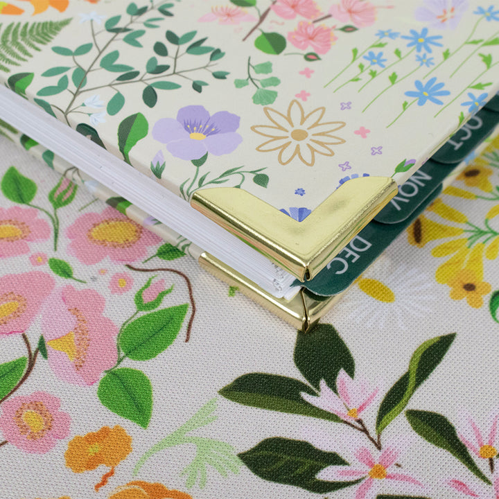 2026 Hard Cover Planner, 5.5" x 8.25", Garden Party, Beige