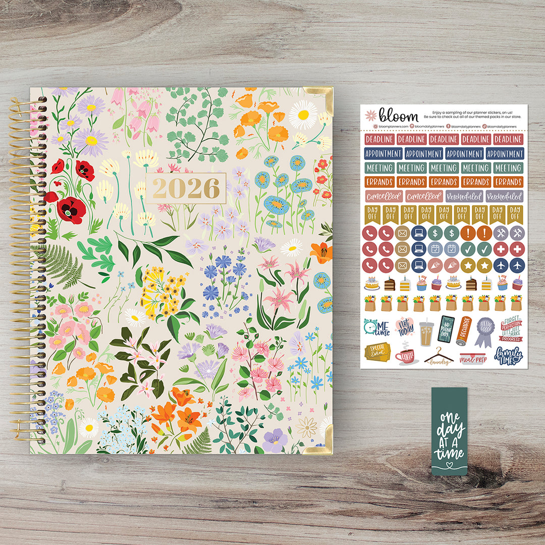 2026 Vision Planner, 7.5" x 9", Garden Party, Beige