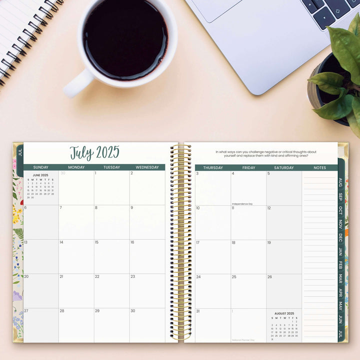2025-26 Vision Planner, 7.5" x 9", Garden Party, Beige