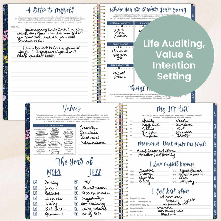 2026 Soft Cover Planner, 8.5" x 11", Garden Party, Navy