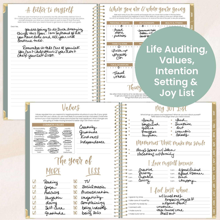 2026 Hard Cover Planner, 8.5" x 11", Linen, Green