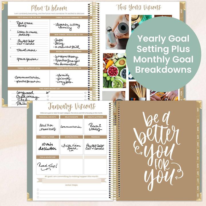 2026 Vision Planner, 7.5" x 9", Green Linen