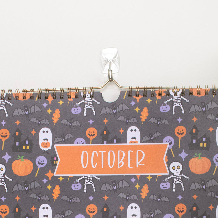 2026 Hanging Calendar, 11" x 17", Holiday Icons