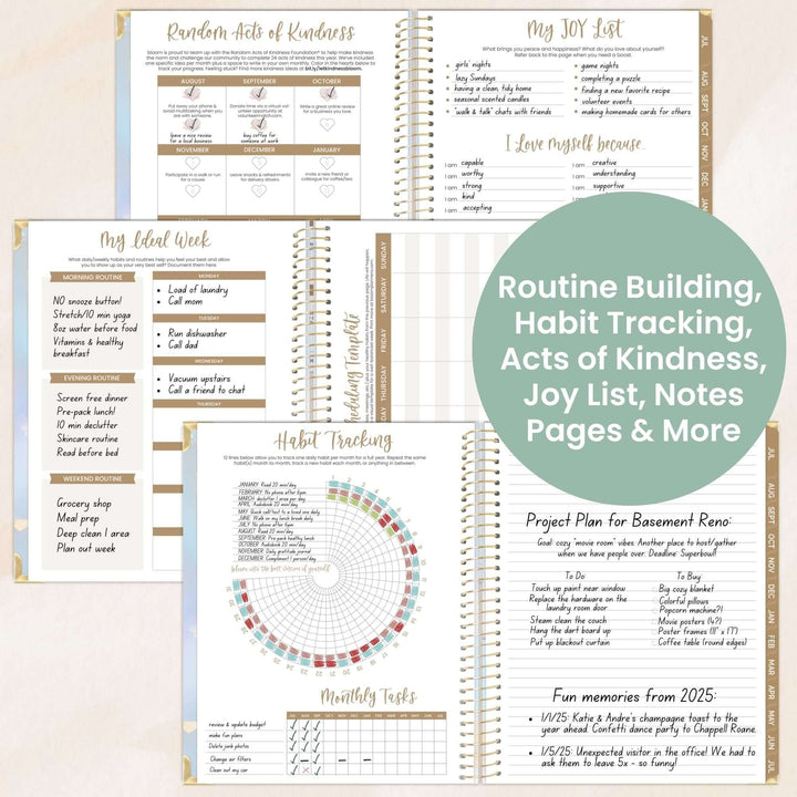 2025-26 Hard Cover Planner, 8.5" x 11", Iridescent Opal