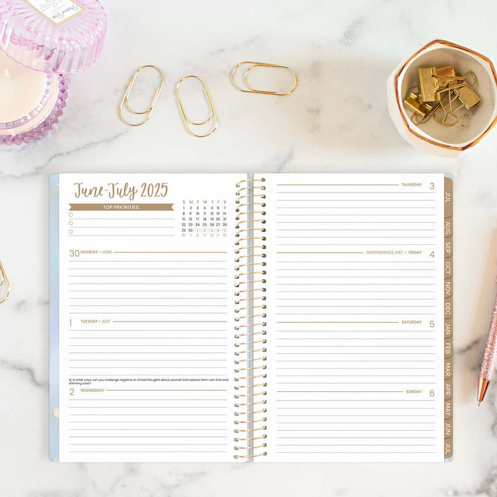 2025-26 Soft Cover Planner, 5.5" x 8.25", Iridescent Opal