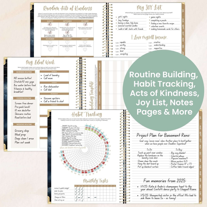 2025-26 Hard Cover Planner, 8.5" x 11", Midnight Sky