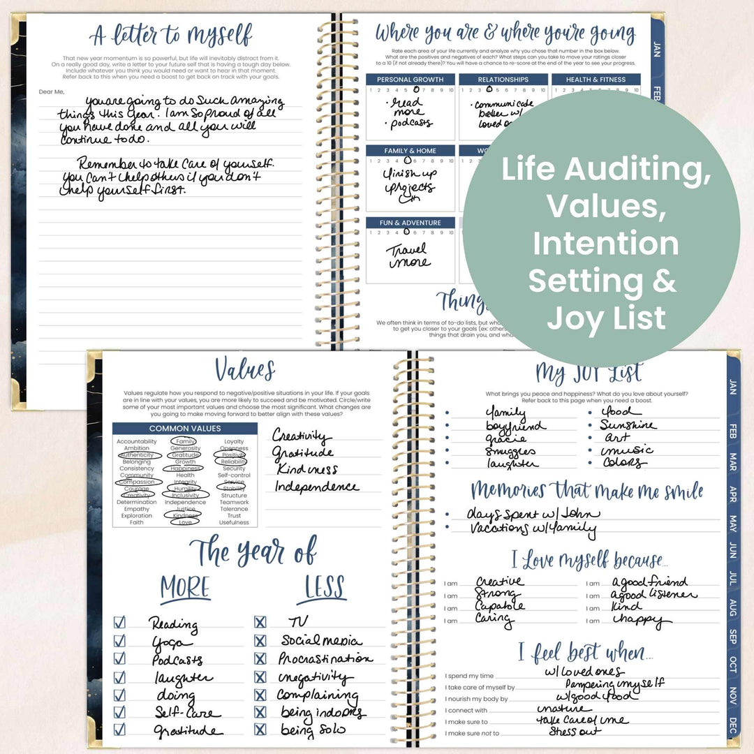 2026 Hard Cover Planner, 8.5" x 11", Midnight Sky