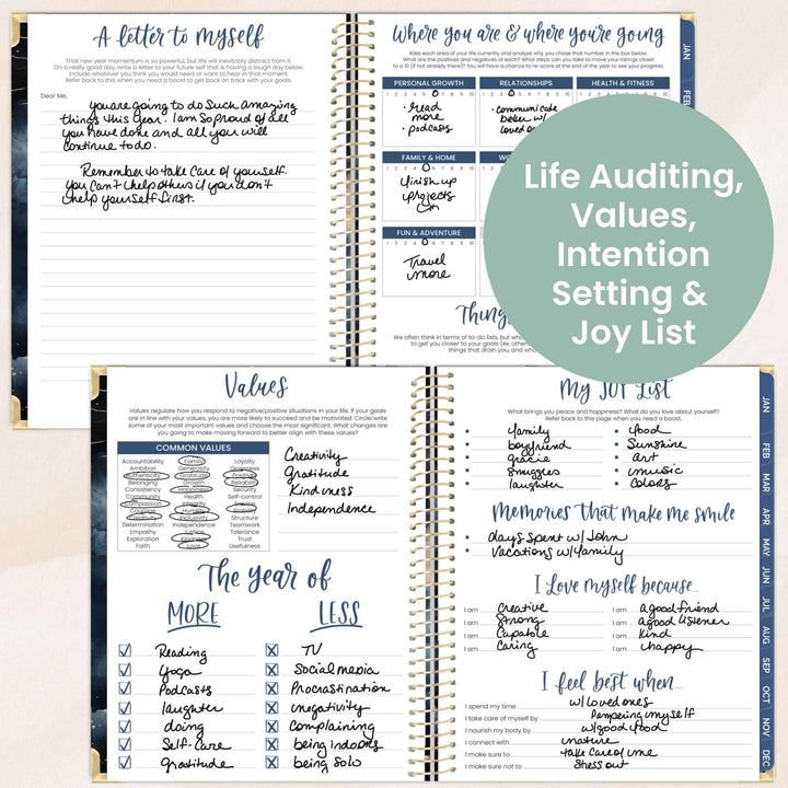 2026 Hard Cover Planner, 8.5" x 11", Midnight Sky