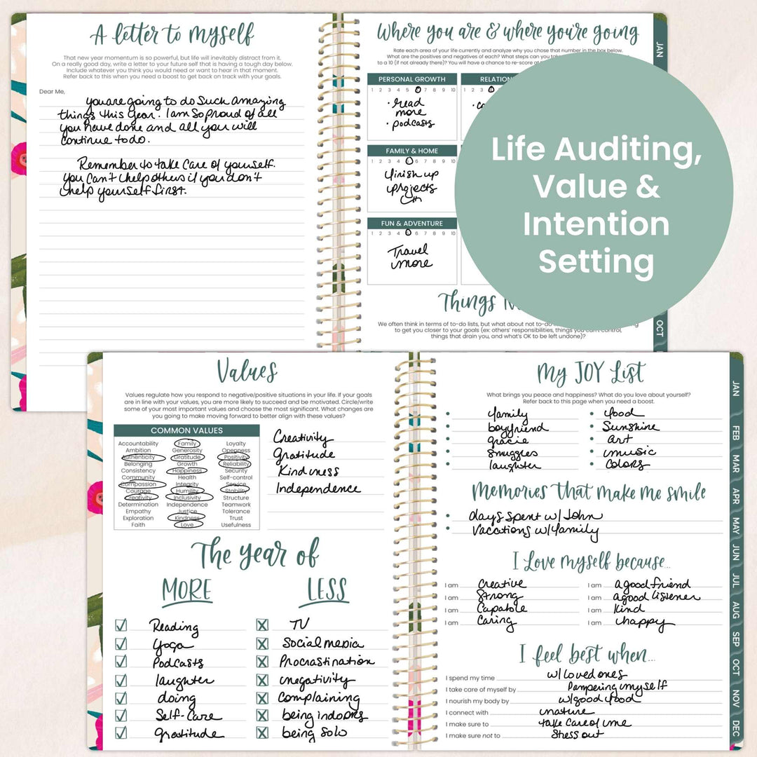 2026 Soft Cover Planner, 8.5" x 11", Pink Poppies