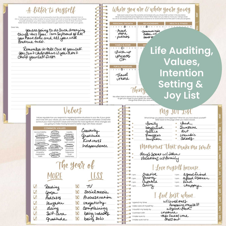 2026 Hard Cover Planner, 8.5" x 11", Linen, Purple