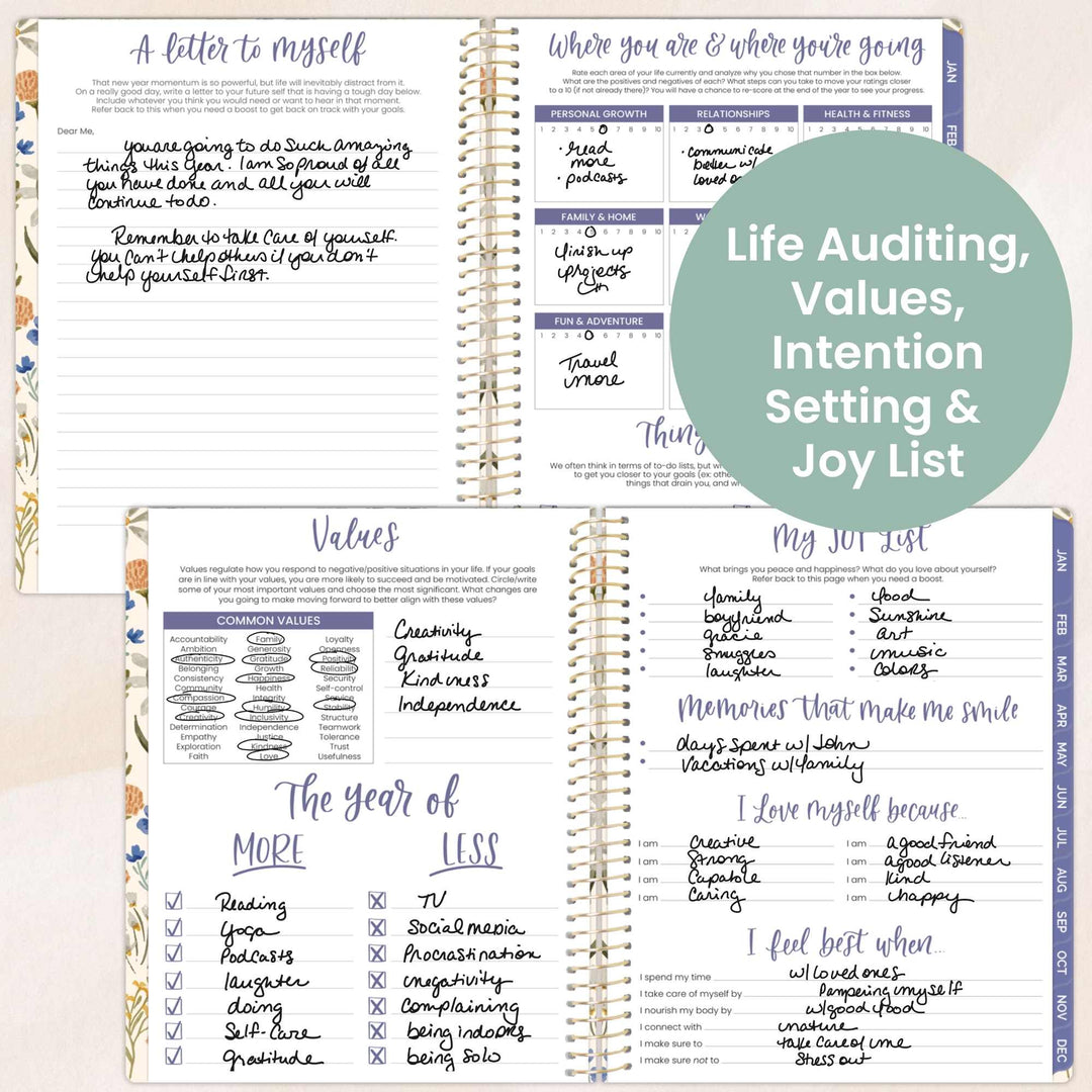 2026 Hard Cover Planner, 8.5" x 11", Whimsical Wildflowers