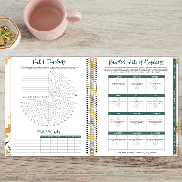 2026 Vision Planner, 7.5" x 9", Beige Bouquet