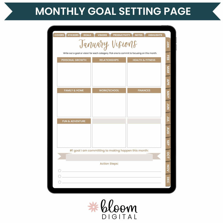 Digital Planner, Dated 2026 Vision Planner