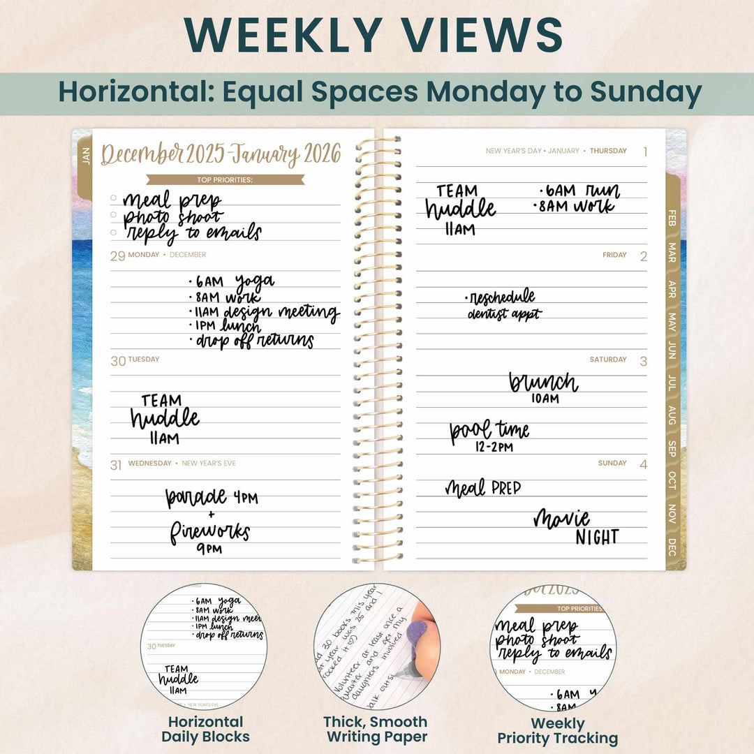 2026 Soft Cover Planner, 4" x 6", Coastal Calm