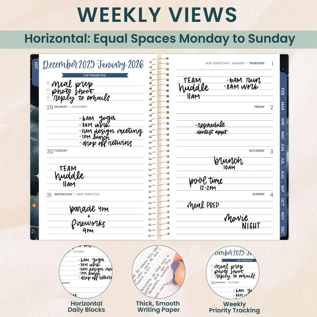 2026 Soft Cover Planner, 4" x 6", Midnight Sky