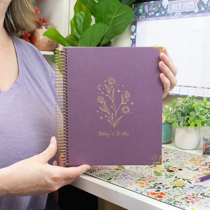 6-Month Undated Daily To-Do Planner, 7” x 9”, Purple Linen