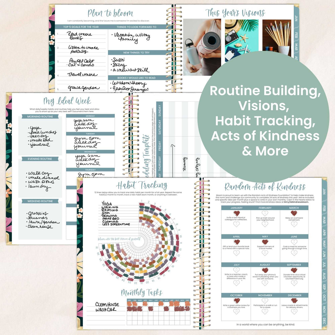 2026 Hard Cover Planner, 8.5" x 11", Blooming Wildly