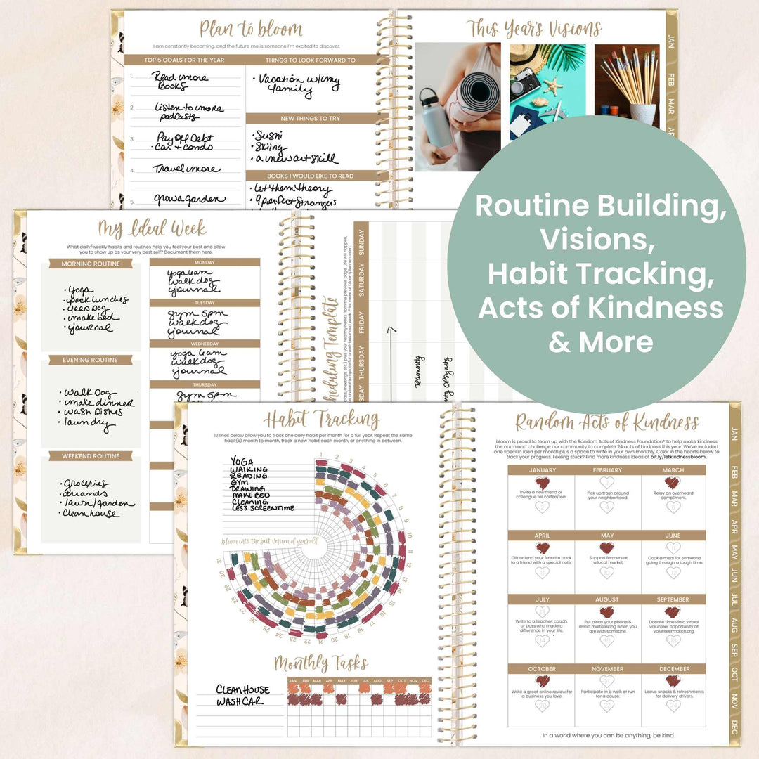 2026 Hard Cover Planner, 8.5" x 11", Butterfly Garden