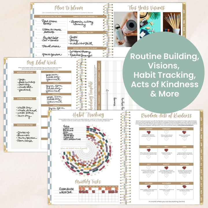 2026 Hard Cover Planner, 8.5" x 11", Checkered