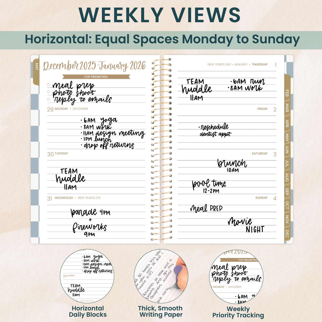 2026 Soft Cover Planner, 4" x 6", Checkered