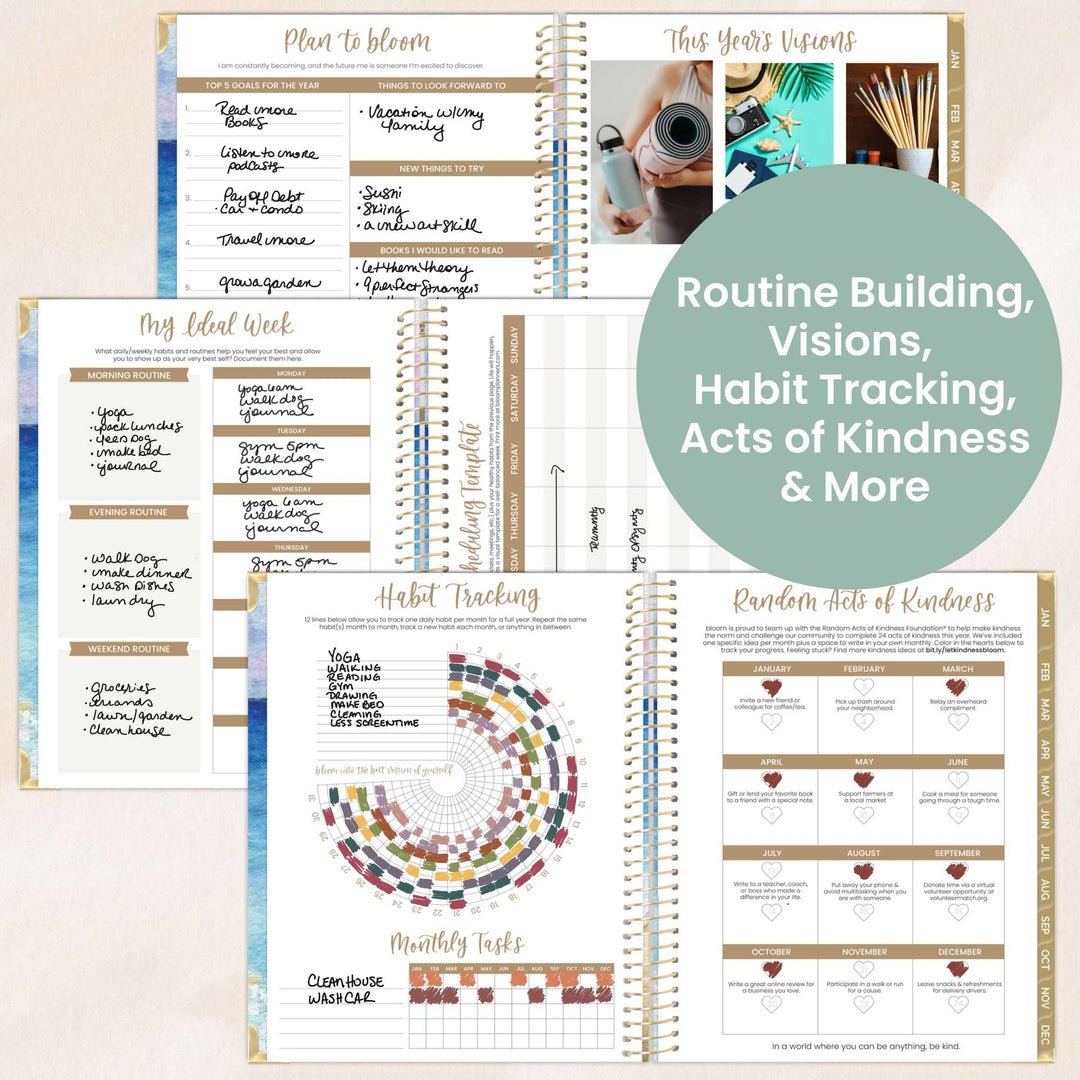 2026 Hard Cover Planner, 8.5" x 11", Coastal Calm