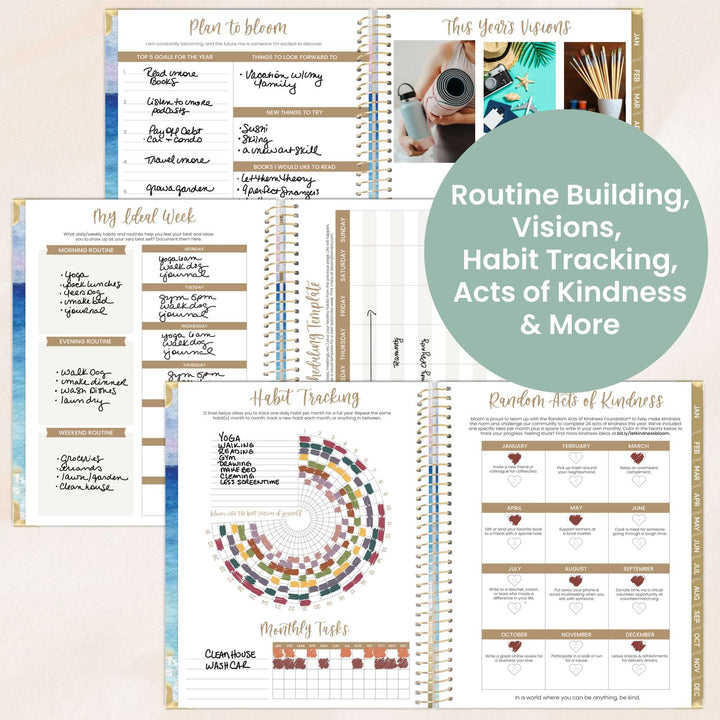 2026 Hard Cover Planner, 8.5" x 11", Coastal Calm