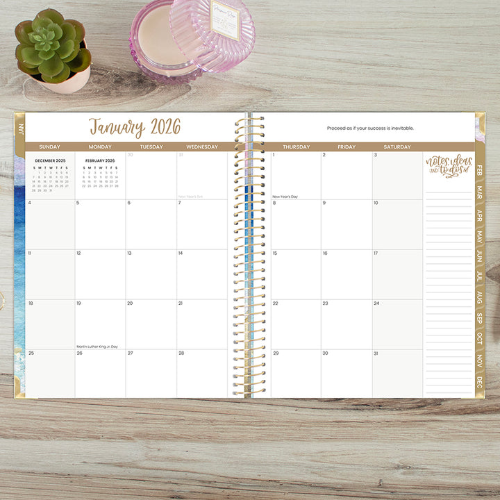 2026 Hard Cover Planner, 8.5" x 11", Coastal Calm