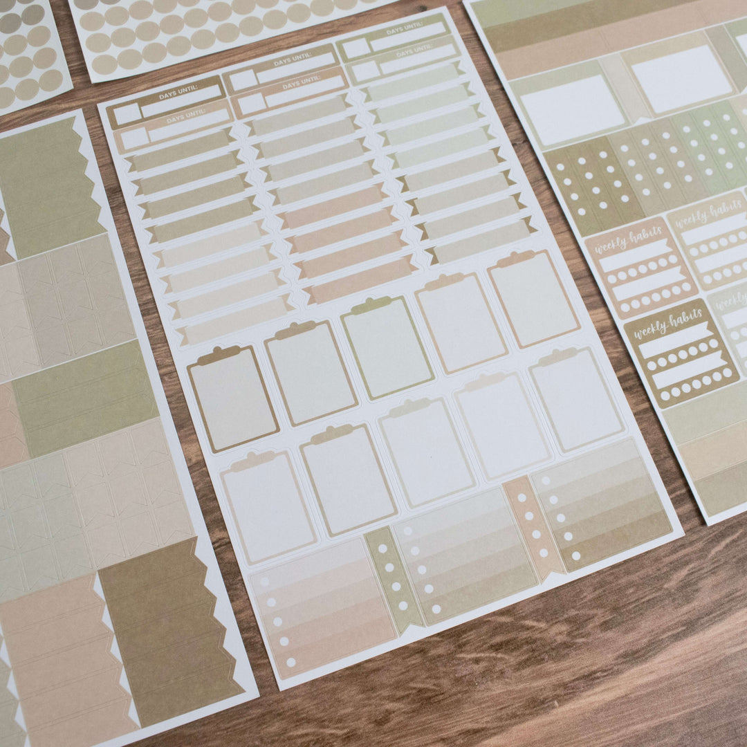 Planner Stickers, Color Coding Pack, Aesthetic Boho