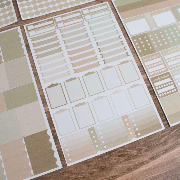 Planner Stickers, Color Coding Pack, Aesthetic Boho