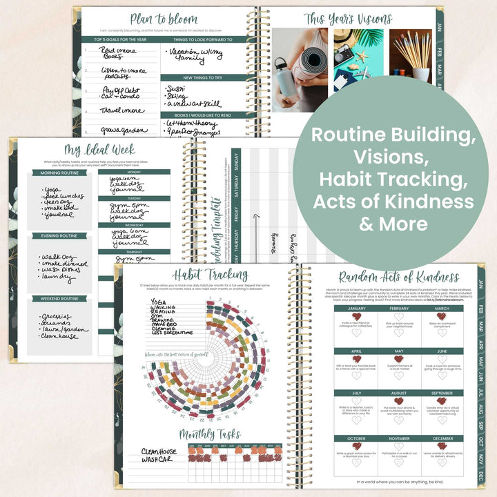 2026 Hard Cover Planner, 8.5" x 11", Eucalyptus, Green