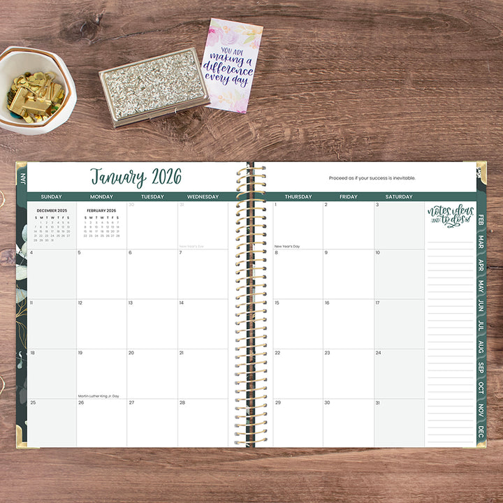 2026 Hard Cover Planner, 8.5" x 11", Eucalyptus, Green