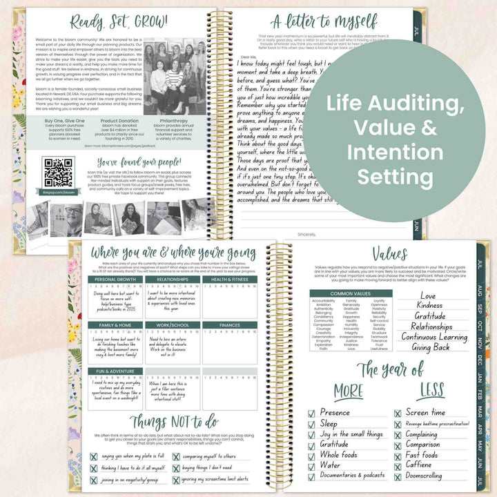 2025-26 Vision Planner, 7.5" x 9", Garden Party, Beige