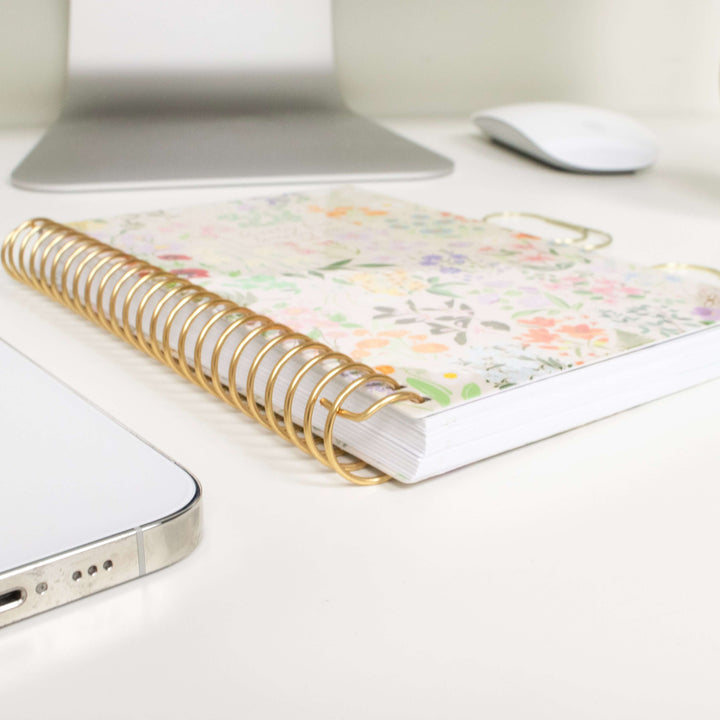 2025-26 Soft Cover Planner, 4" x 6", Garden Party, Beige