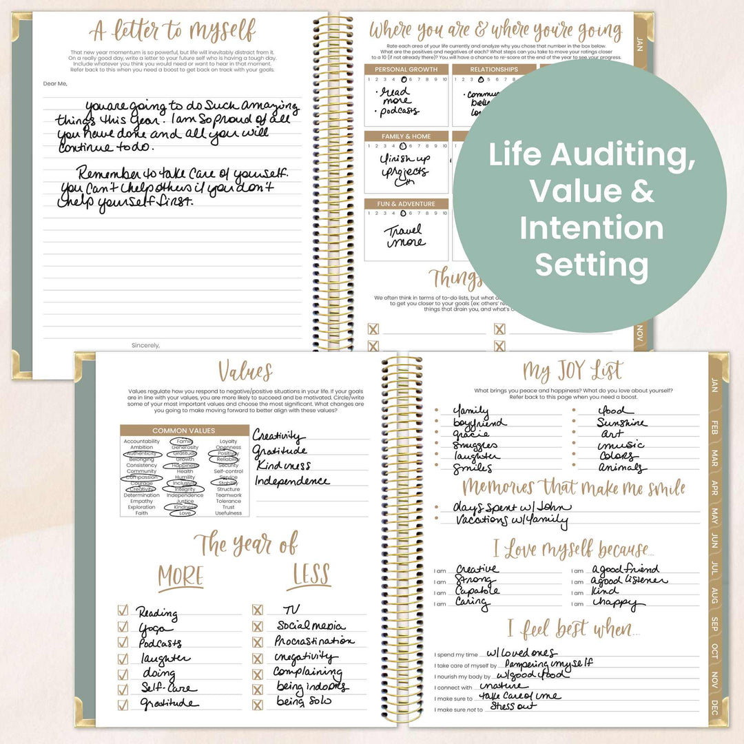 2026 Vision Planner, 7.5" x 9", Green Linen